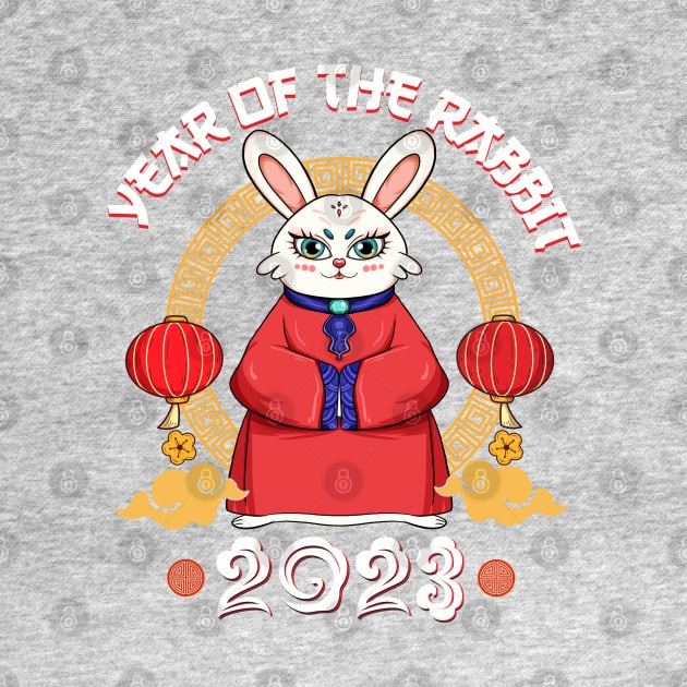 Yin Yan Bunny Zodiac Chinese New Year 2023 Year of Rabbit by Gendon Design